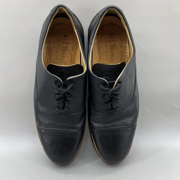Samuel Hubbard Market Cap Toe Oxford Men Size 10 Black Leather Comfort Low Shoes - Picture 5 of 9